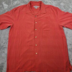 Quicksilver Silver Edition Hawaiian‎ Shirt Relaxed Fit XL Coral